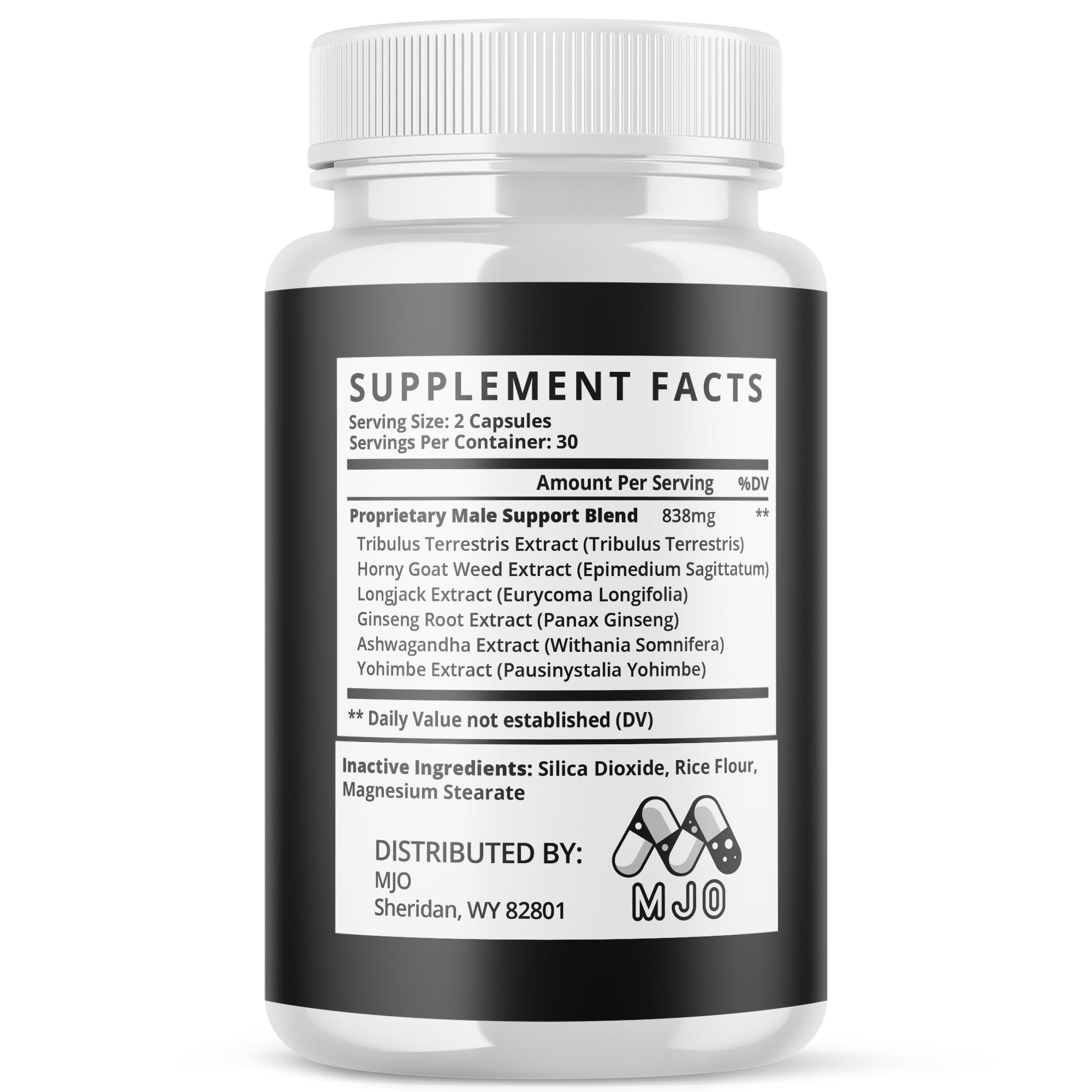 MJO Iron Boost label highlights natural ingredients and quality.