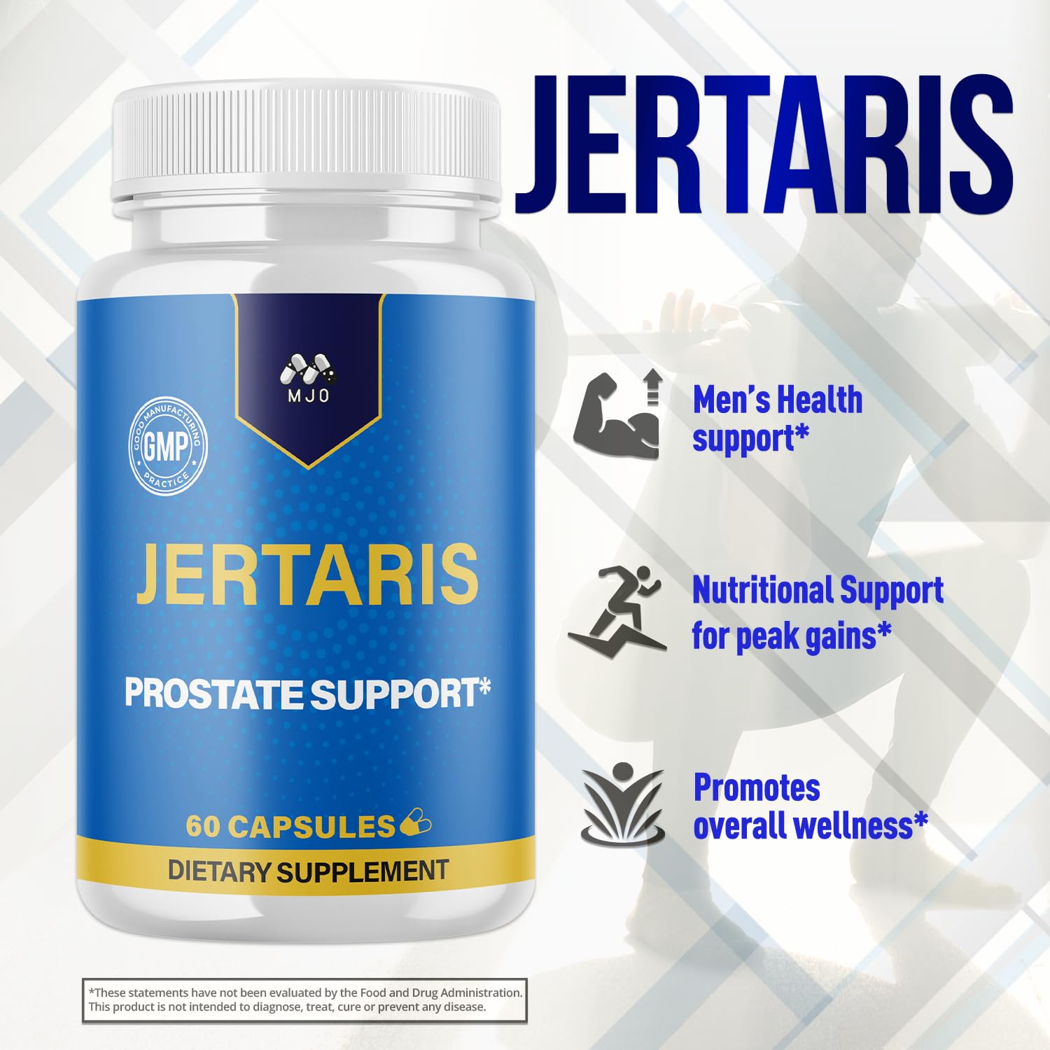 MJO Jertaris bottle in hands demonstrates convenient daily supplementation.