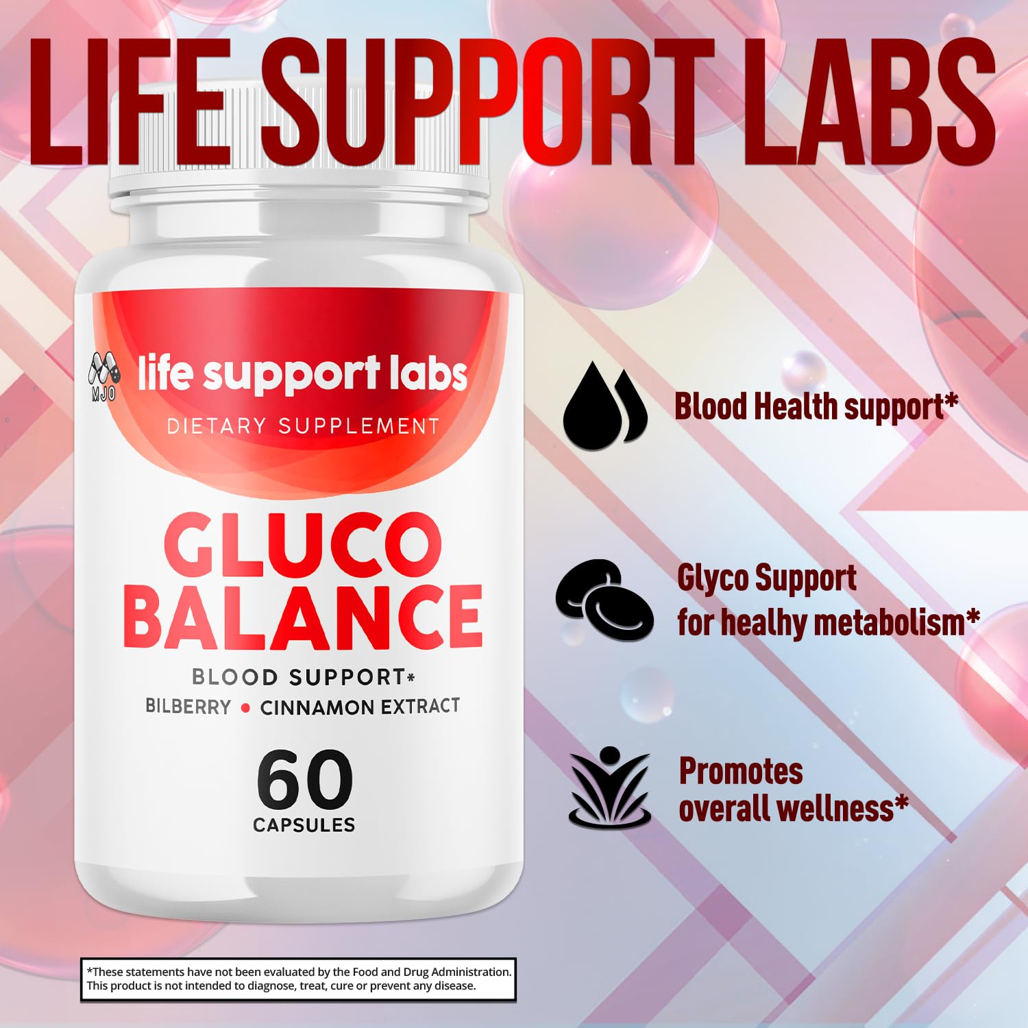 MJO Life Support Labs capsule close-up shows natural soft capsules