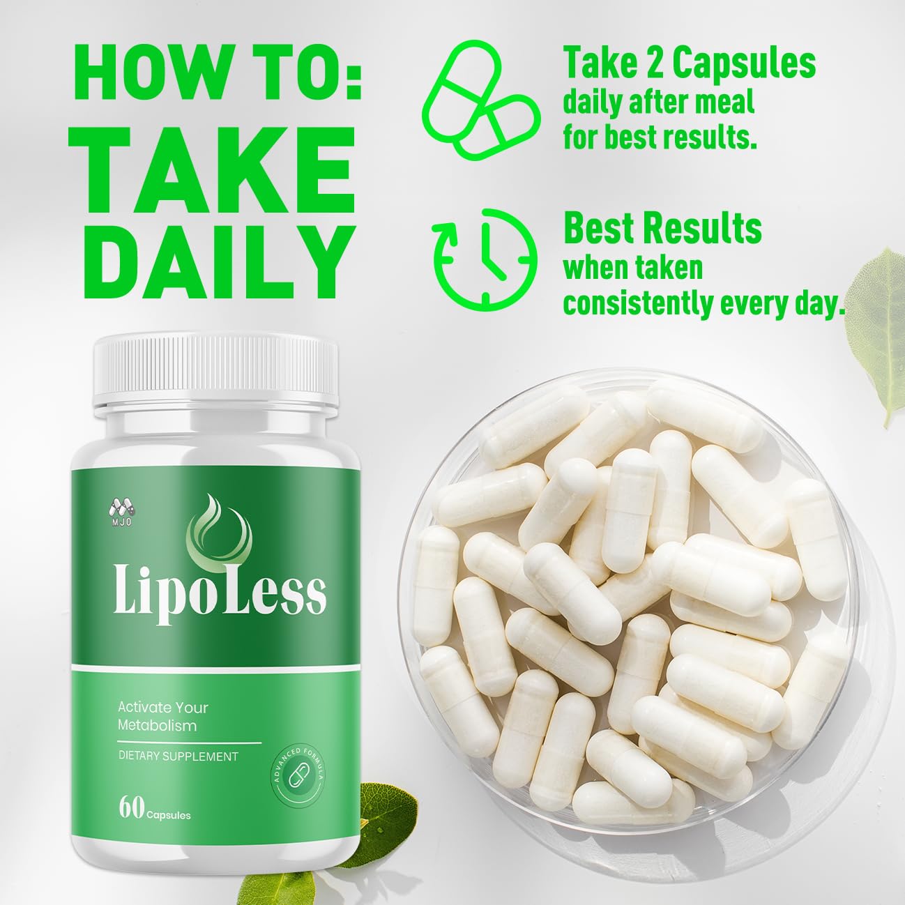 MJO Lipoless with active man showing versatile daily supplement