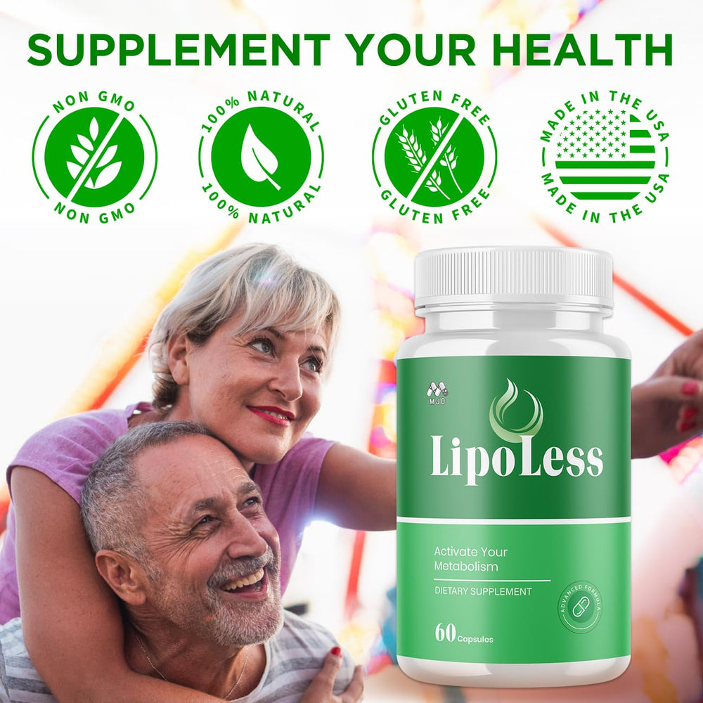 MJO Lipoless ingredients panel showcases natural vitamins and extracts