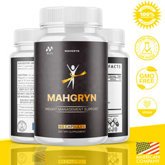MJO Mahgryn capsules bottle side view showing label for daily wellness support