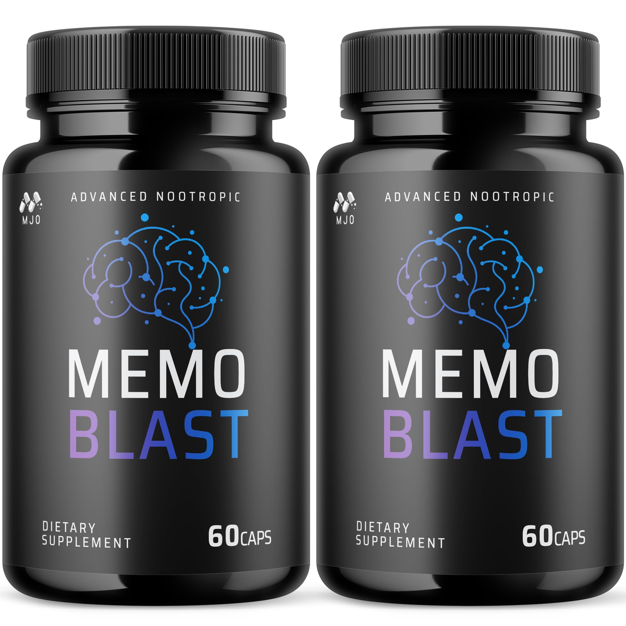 MJO Memo Blast bottle front for daily wellness.