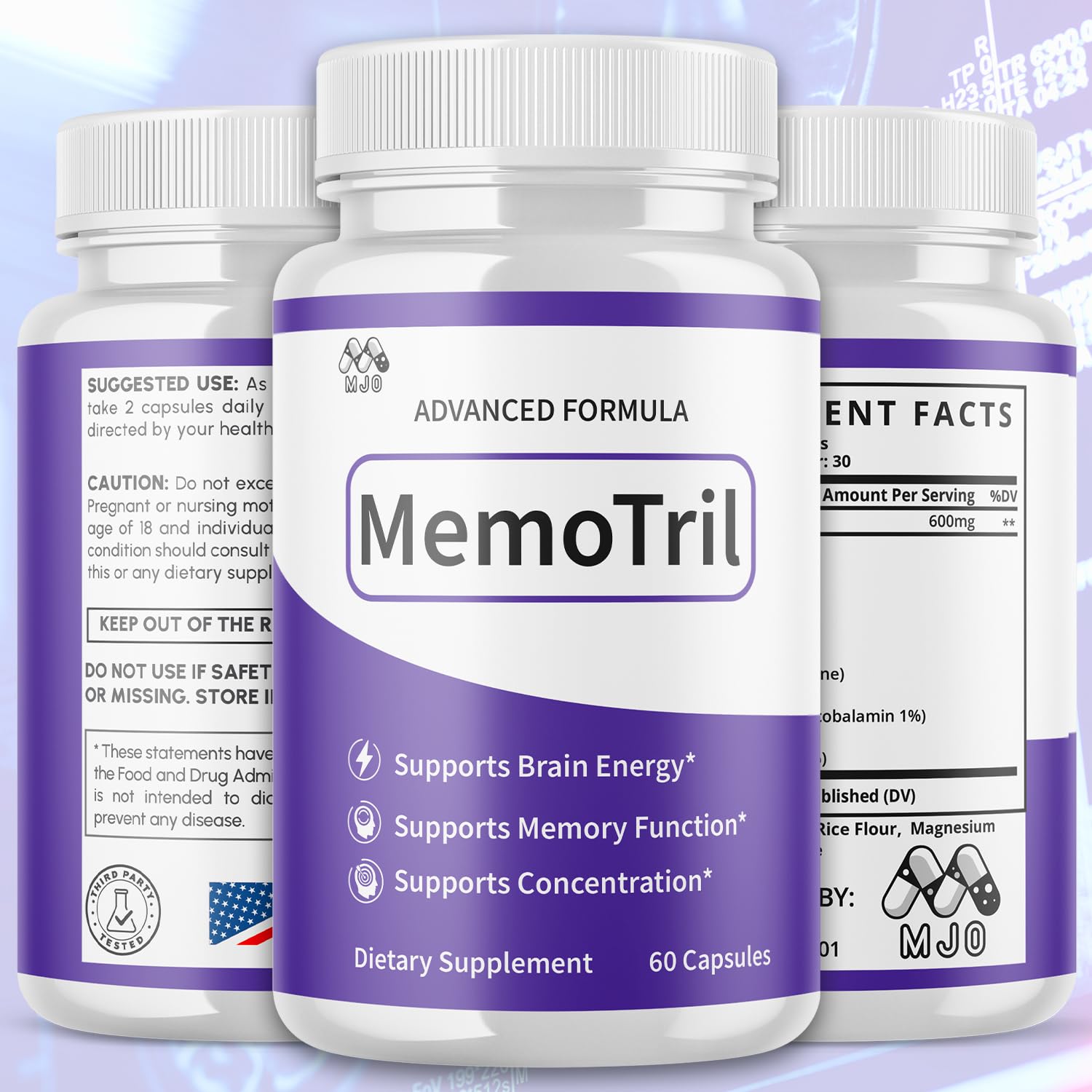 MJO Memotril 2-pack on display for ongoing wellness.