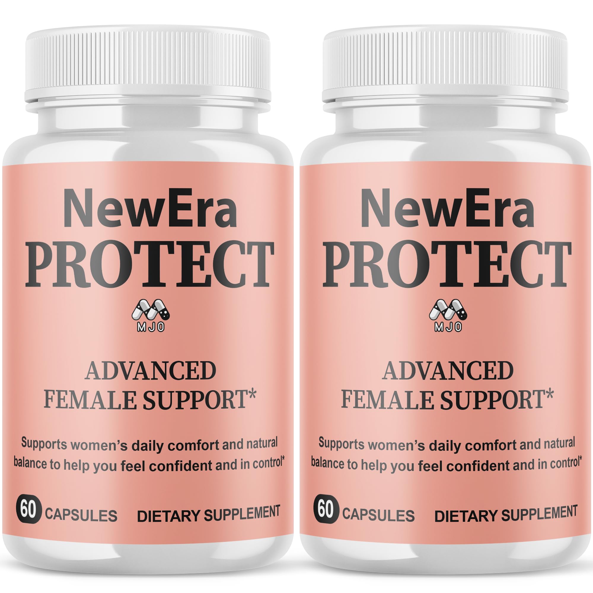 MJO New Era Protect bottle front showing all-natural wellness support