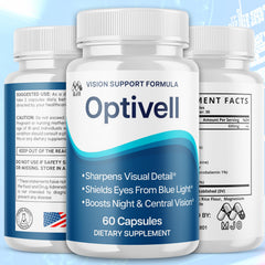 MJO Optivell 5-pack display shown for on-the-go vision support.