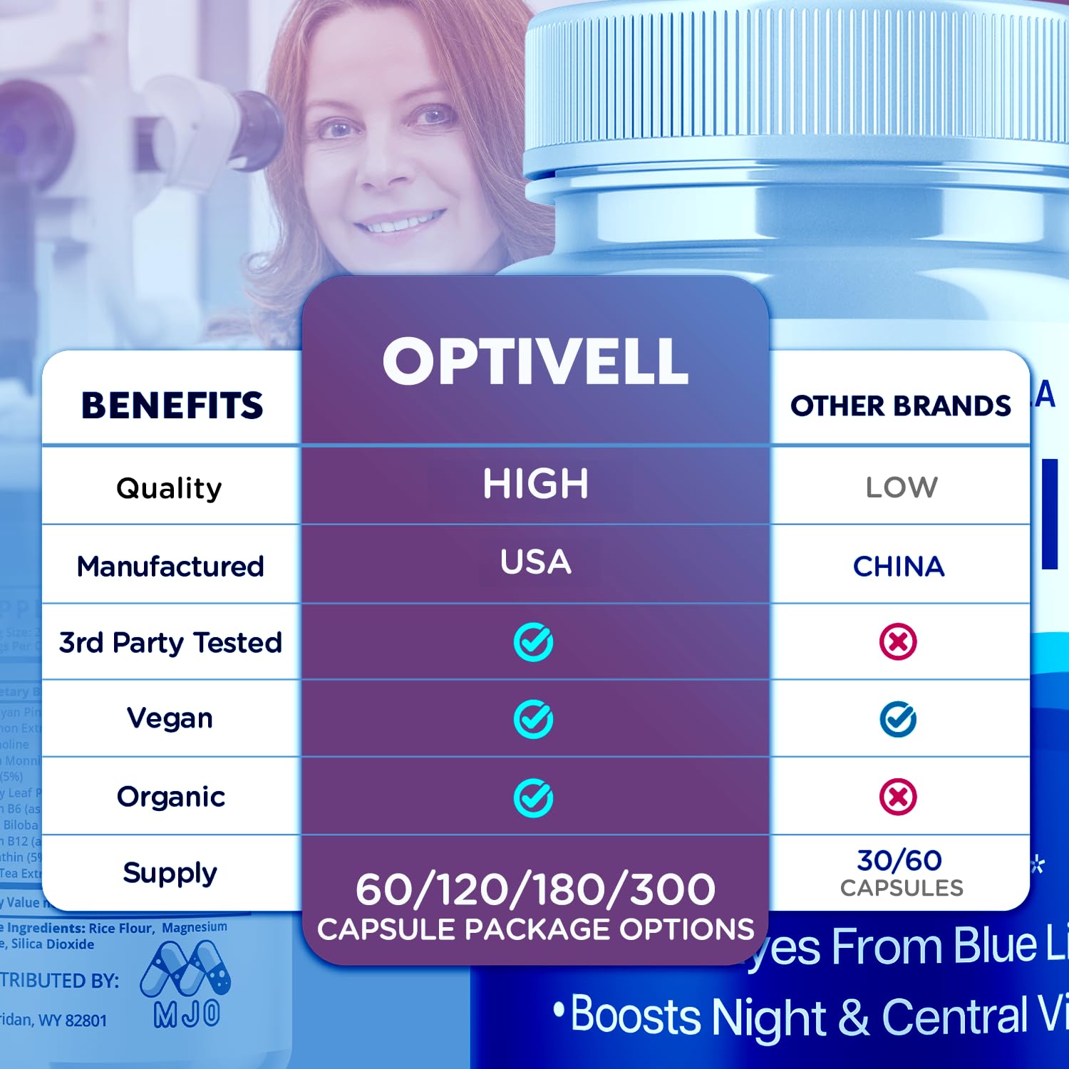 Close-up of Optivell pills highlighting natural ingredients.