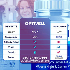 Close-up of Optivell pills highlighting natural ingredients.