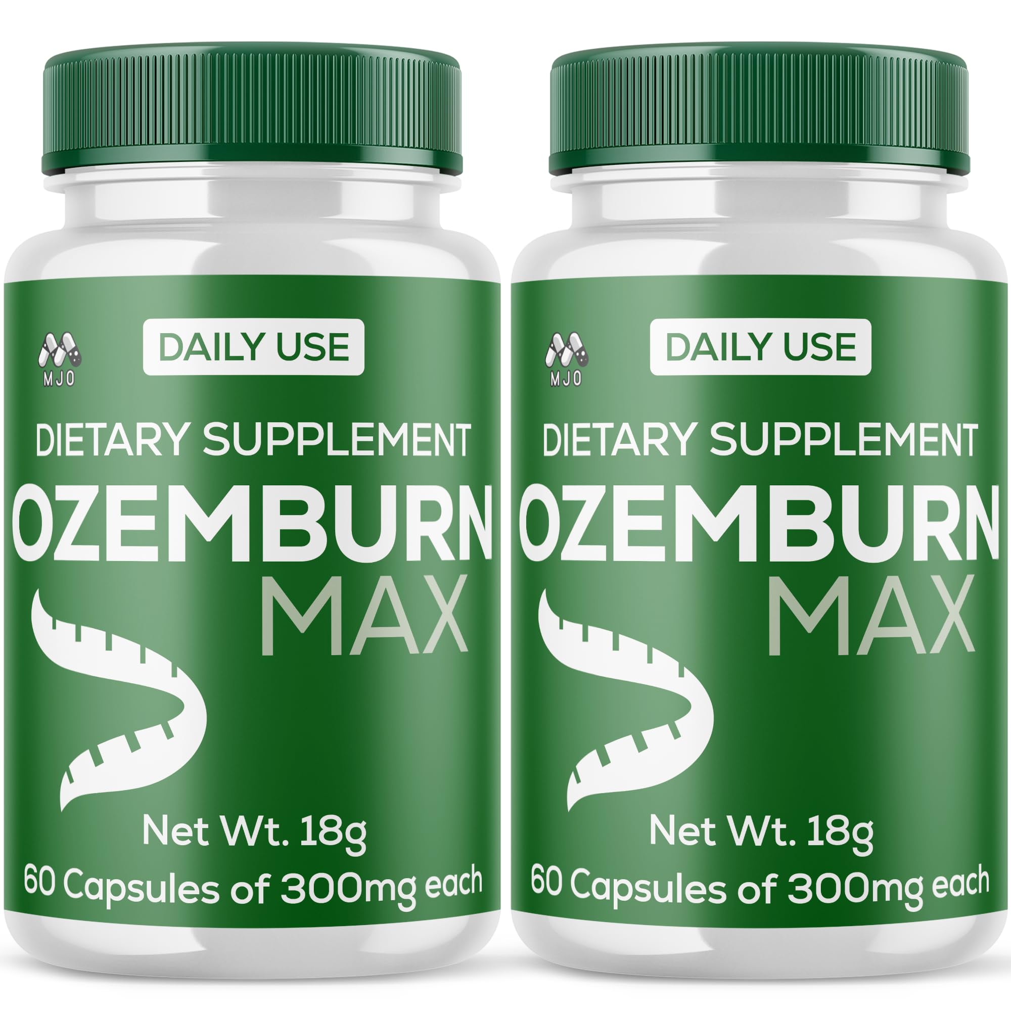 MJO Ozemburn Max bottle front showing capsules for daily energy support.
