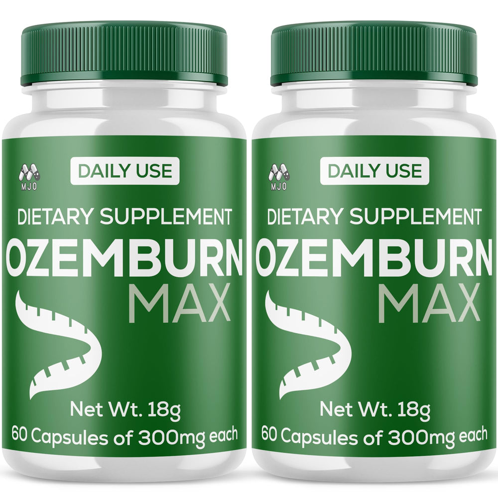 MJO Ozemburn Max bottle front showing capsules for daily energy support.