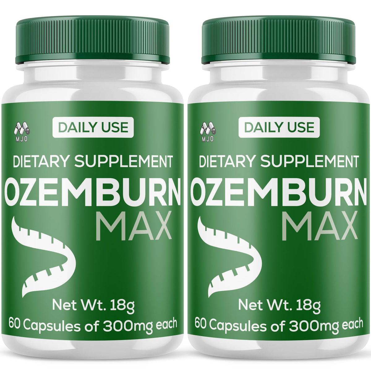 MJO Ozemburn Max bottle front showing capsules for daily energy support.