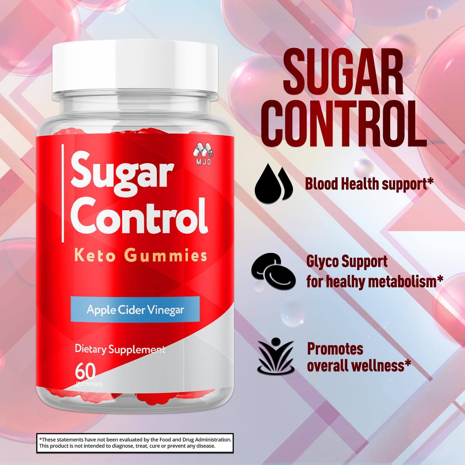 MJO SugarControl Keto Gummies packaging front for easy wellness on-the-go
