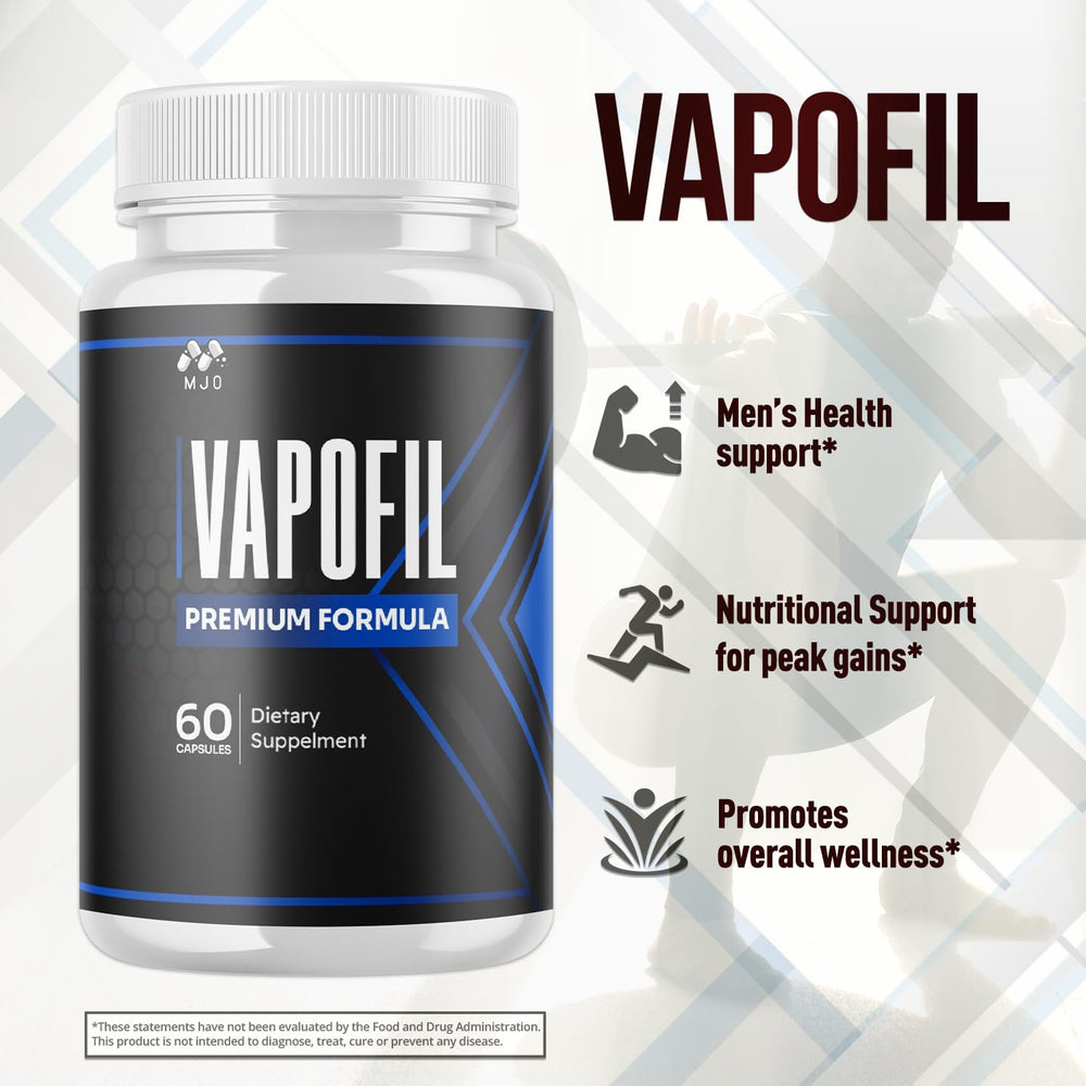 MJO Vapofil 30 servings per bottle shown on packaging.