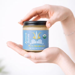 MJ's Herbals herbal ingredients olive oil and clove in a nourishing base