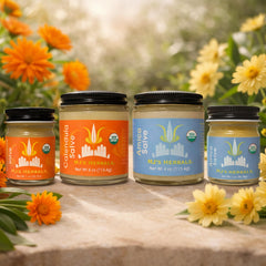 MJ's Herbals organic skin care balm texture for quick absorption and soft skin