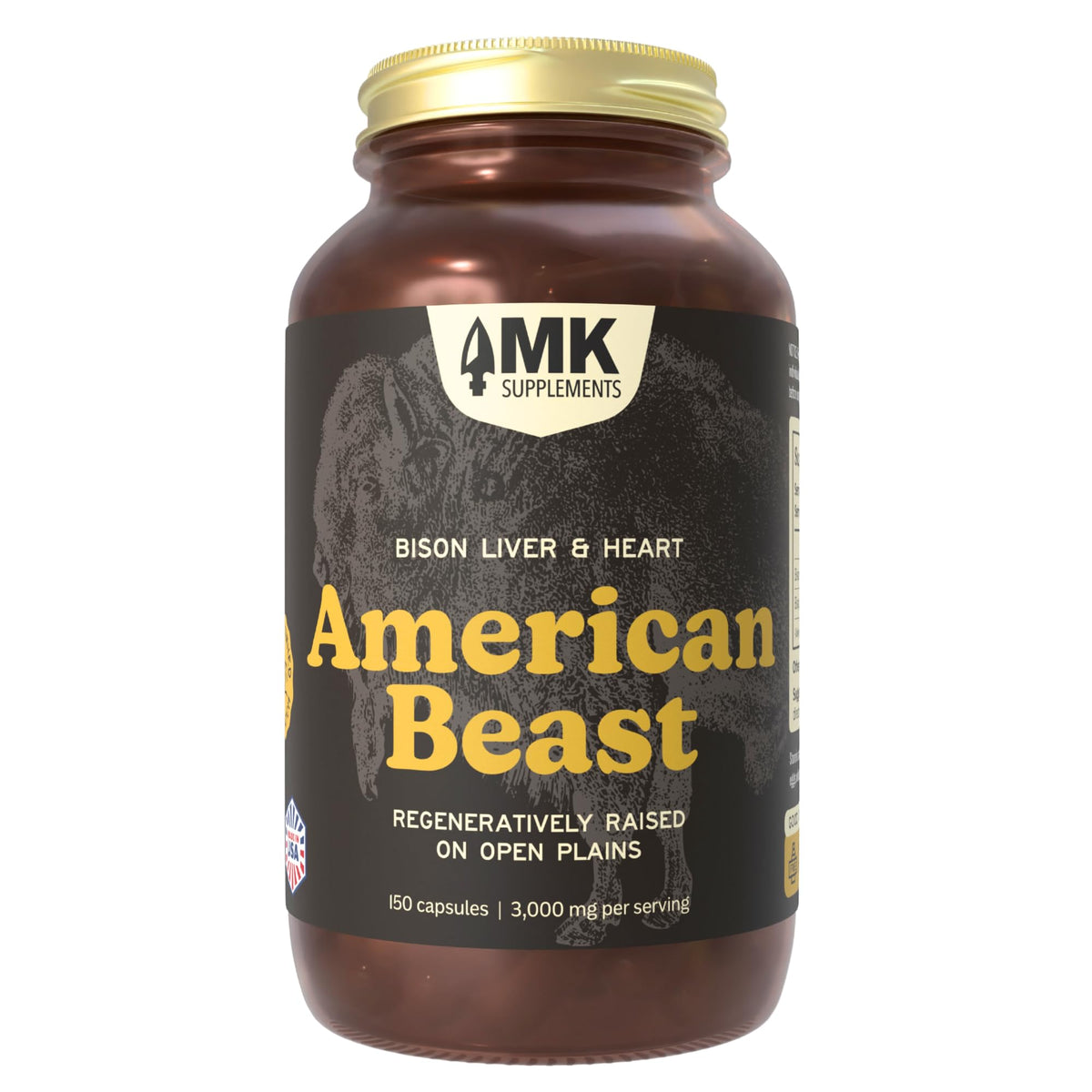 MK Supplements American Beast bottle shows convenient organ nutrition for athletes
