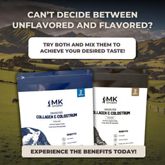 Close-up of MK Supplements powder emphasizing premium ingredients