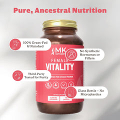 MK Supplements Female Vitality freeze-dried beef organ benefits in compact form