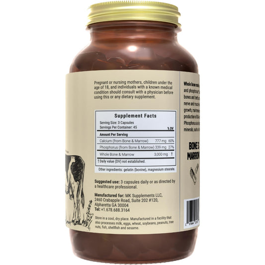 Close-up of freeze-dried long bones capsules highlighting bioavailability