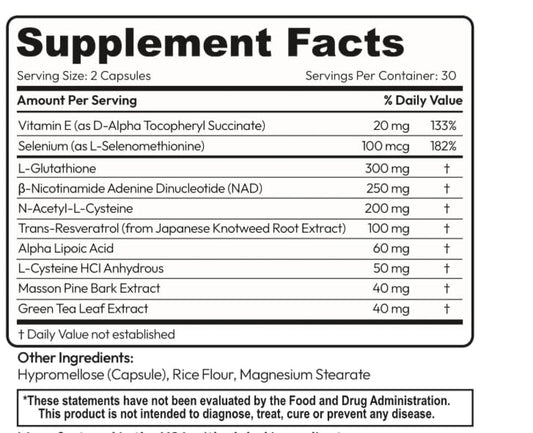 MKADI GlutaNAD+ capsules closeup shows vegan capsules for daily wellness.