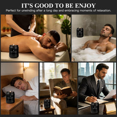 MKCLDE evening relaxation scene with masculine fragrance