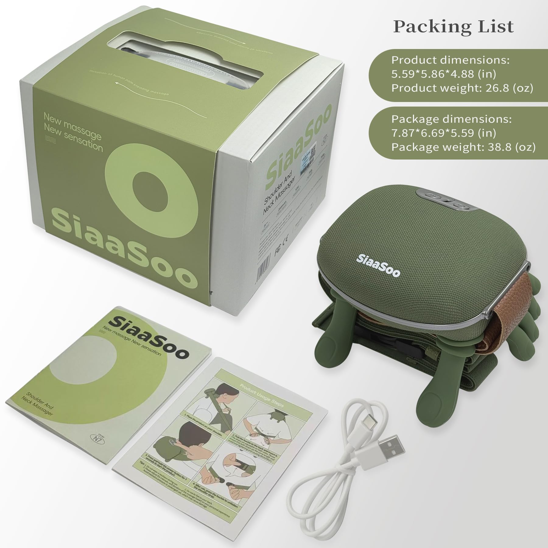 MLHWKXTH Siaasoo neck massager battery supports up to 70 minutes