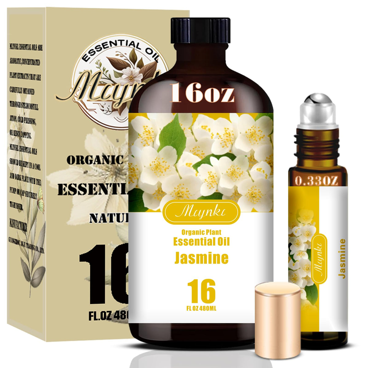 MLYNKL Jasmine essential oil bottle for long-lasting diffuser fragrance.