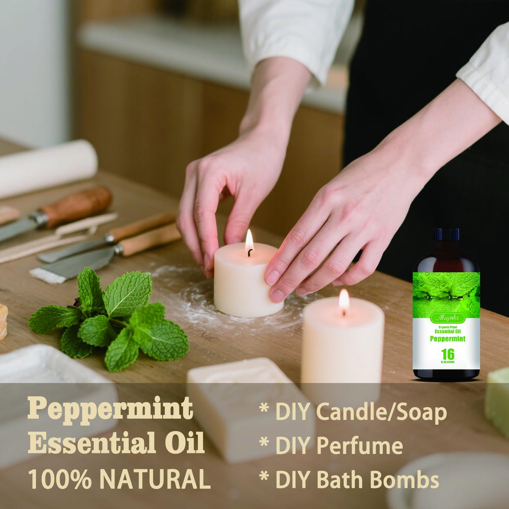 MLYNKL Peppermint fragrance oil enhances bath bombs with refreshing notes.