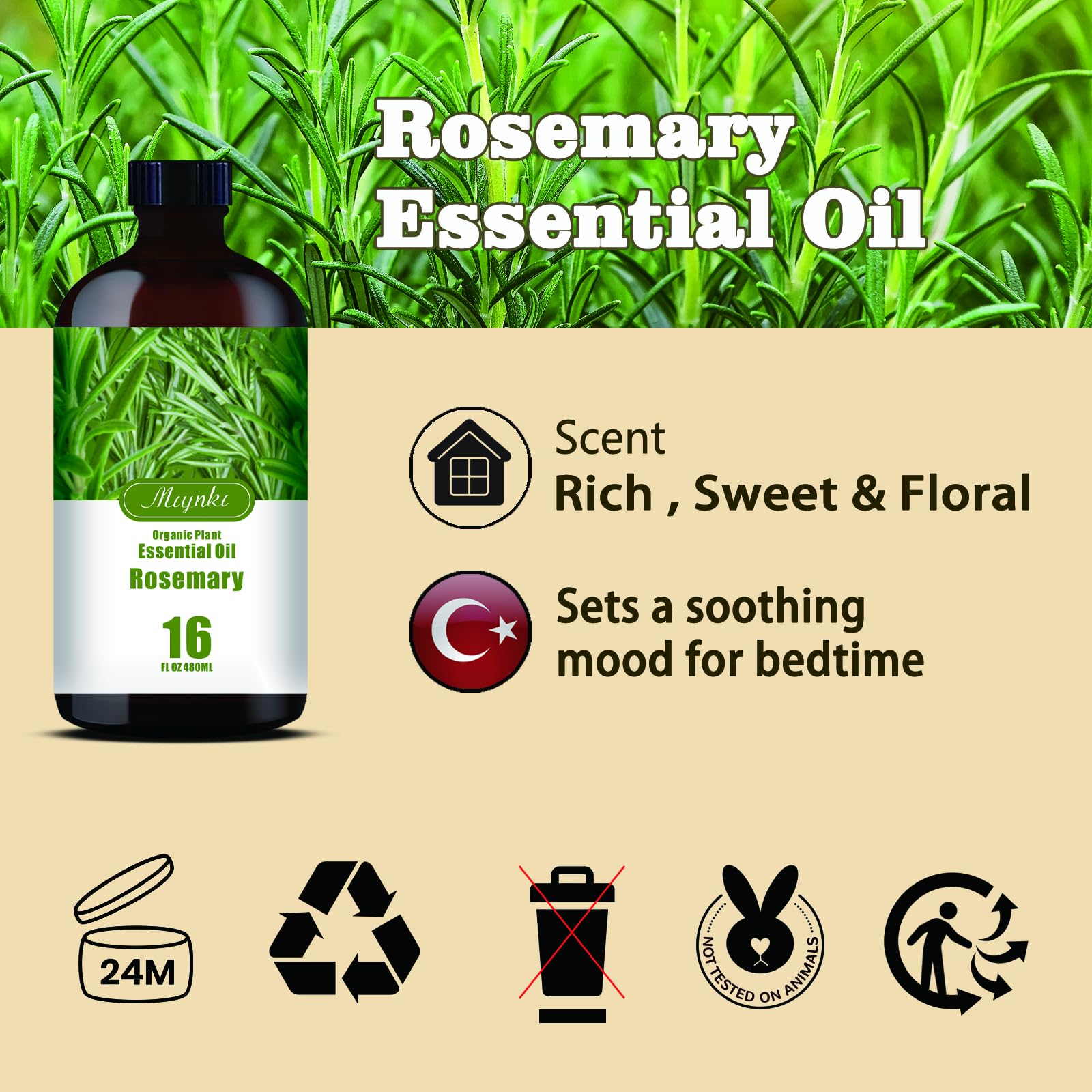 MLYNKL Rosemary fragrance oil in elegant packaging ideal for gifting