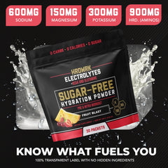MMA Nutrition HRDWRK electrolyte packet in hand ideal for gym hydration on the go.