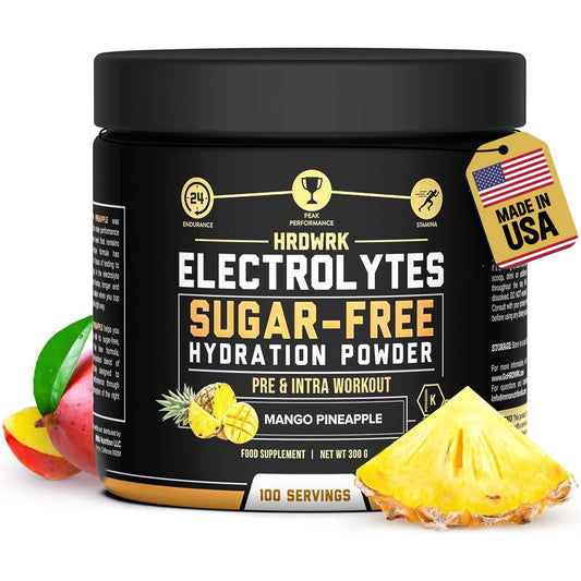 MMA Nutrition HRDWRK electrolyte powder bottle ready for workouts
