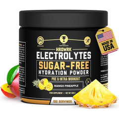 MMA Nutrition HRDWRK electrolyte powder bottle ready for workouts