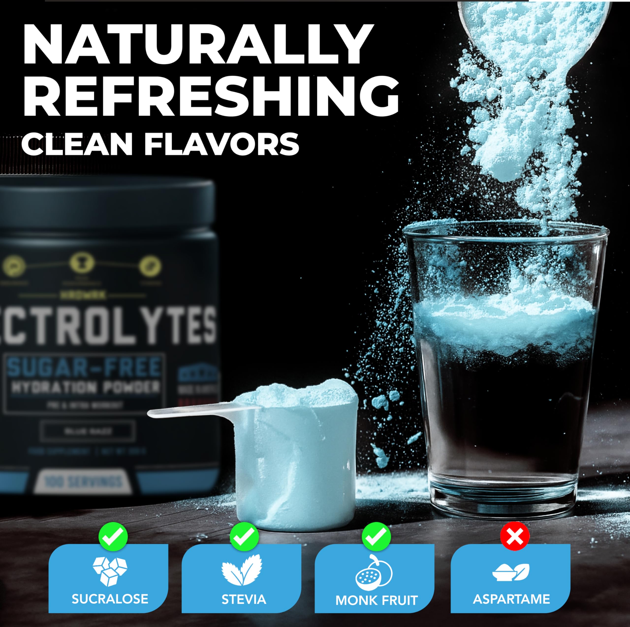 MMA Nutrition HRDWRK electrolytes powder keto-friendly and sugar-free badge visible