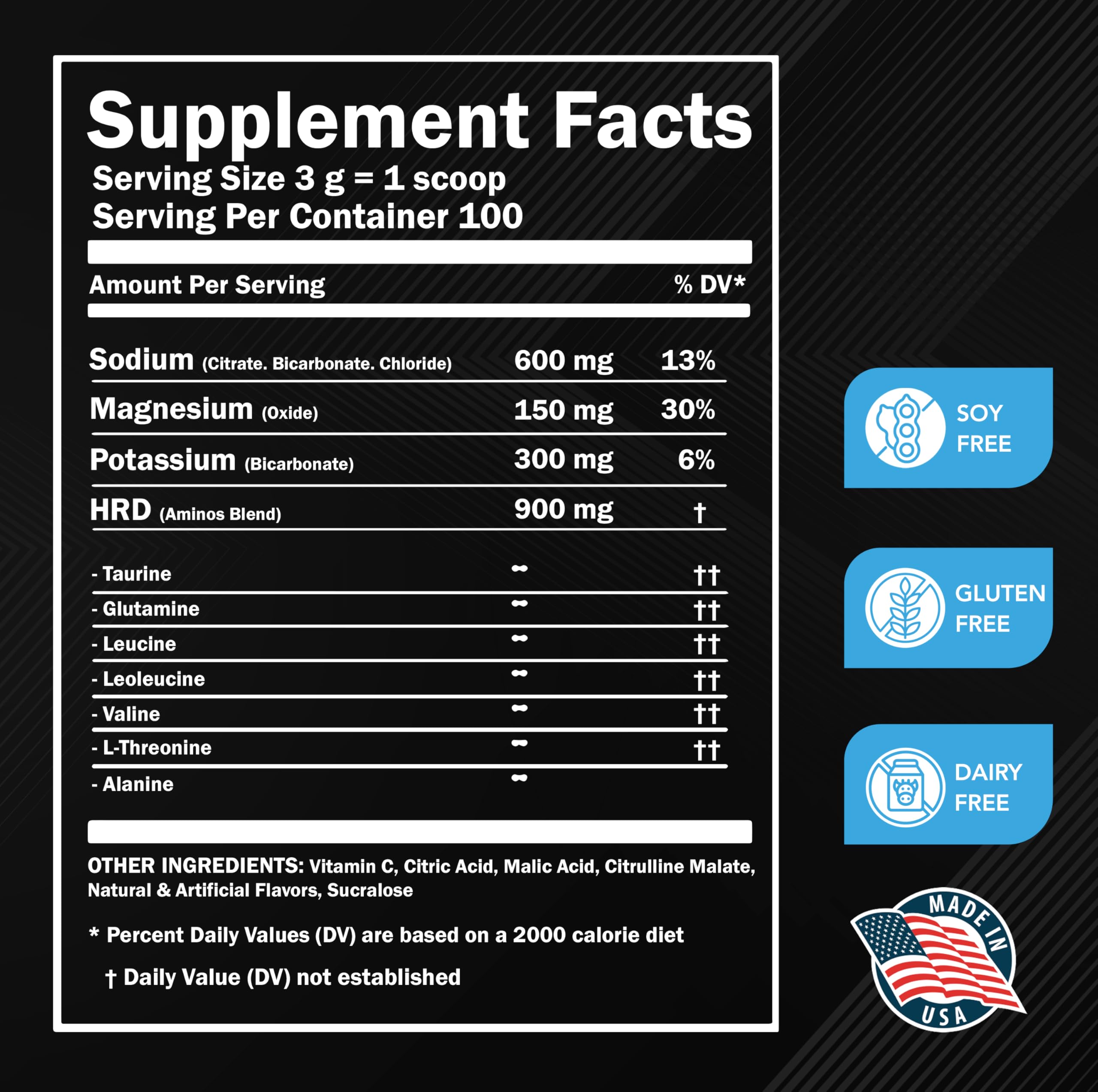 MMA Nutrition HRDWRK electrolytes powder sugar-free badge emphasizes clean hydration