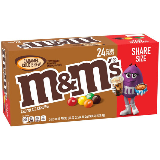 M&M'S Caramel Chocolate bulk box viewed for sharing at parties