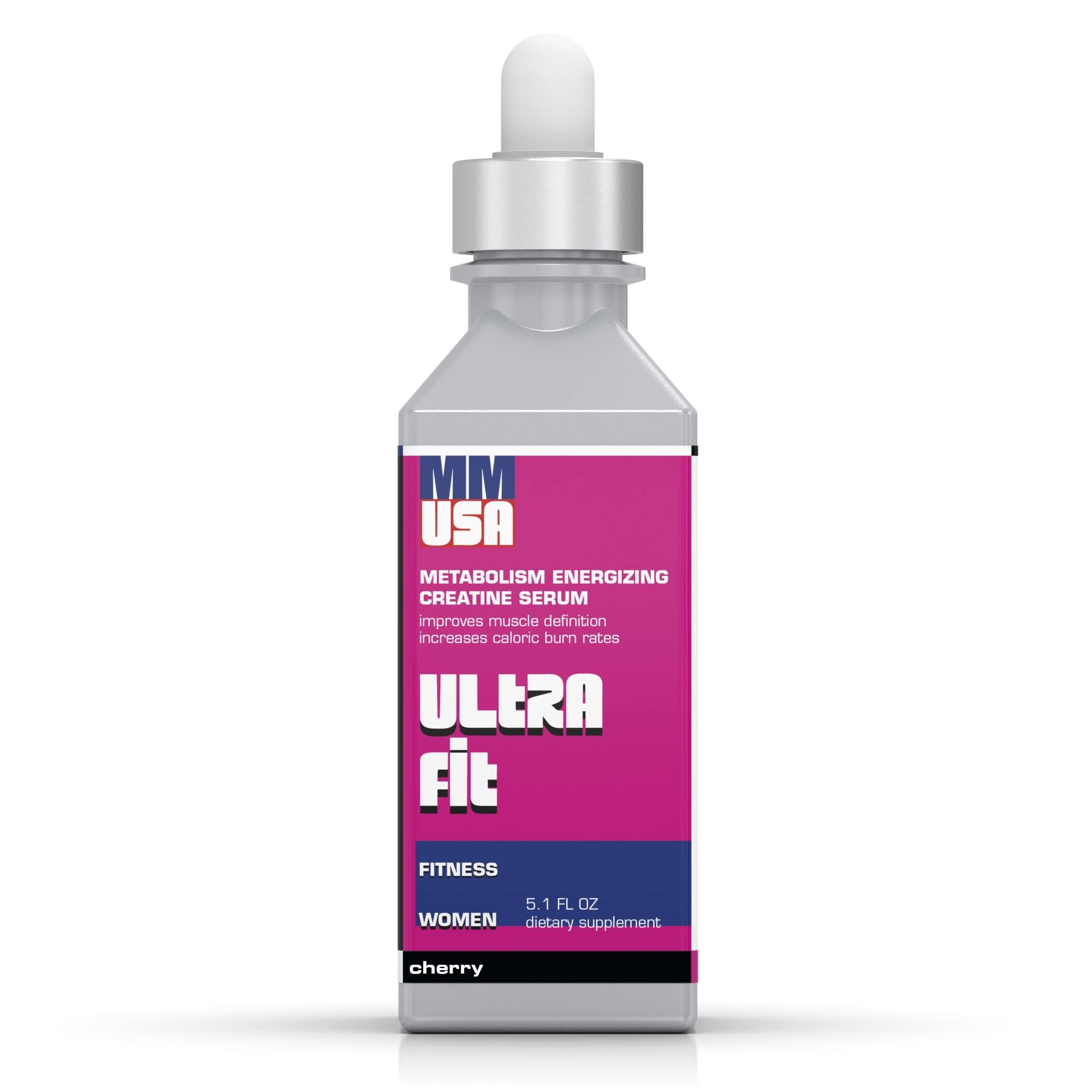 MMUSA Creatine for Women bottle pour shows quick energy before training.