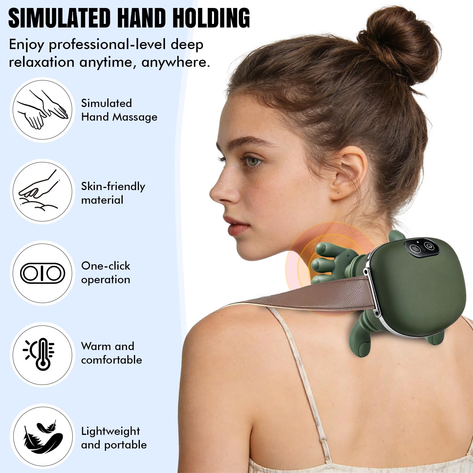 Mmxhn Shiatsu nodes target tension for a soothing desk break.
