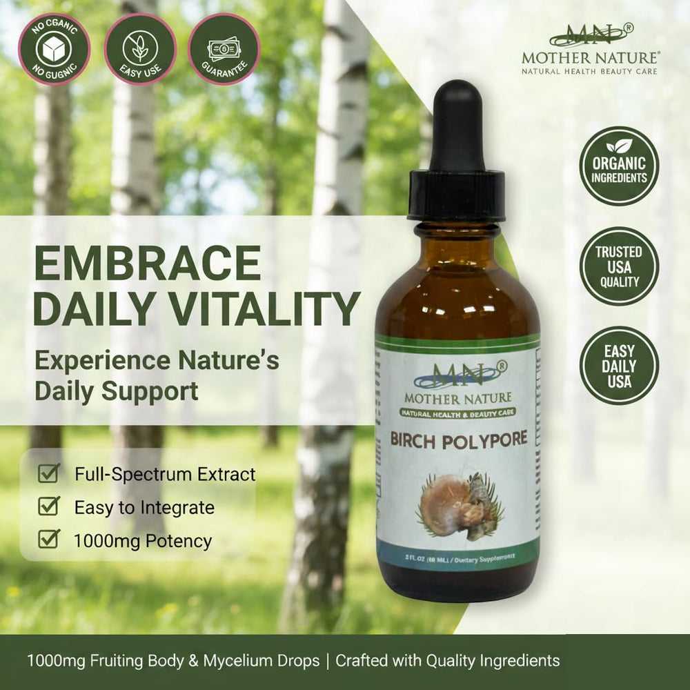 Mn Mother Nature forest birch source highlights natural origin of birch polypore