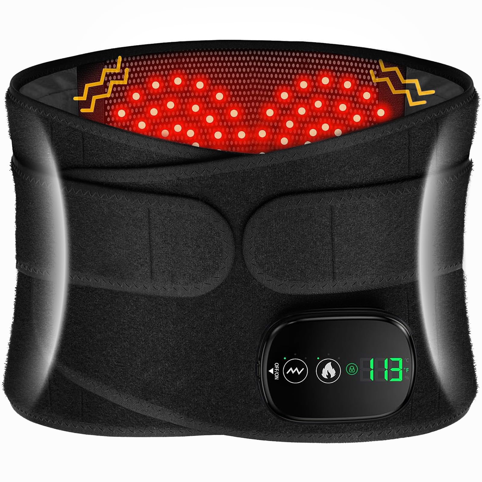 MoAcey lower back massager heat strap-on for targeted relief during workouts