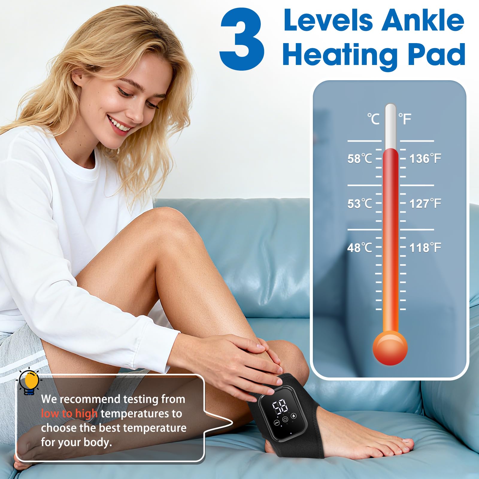 MOAJAZA ankle massage heat settings highlight customizable comfort during daily routines