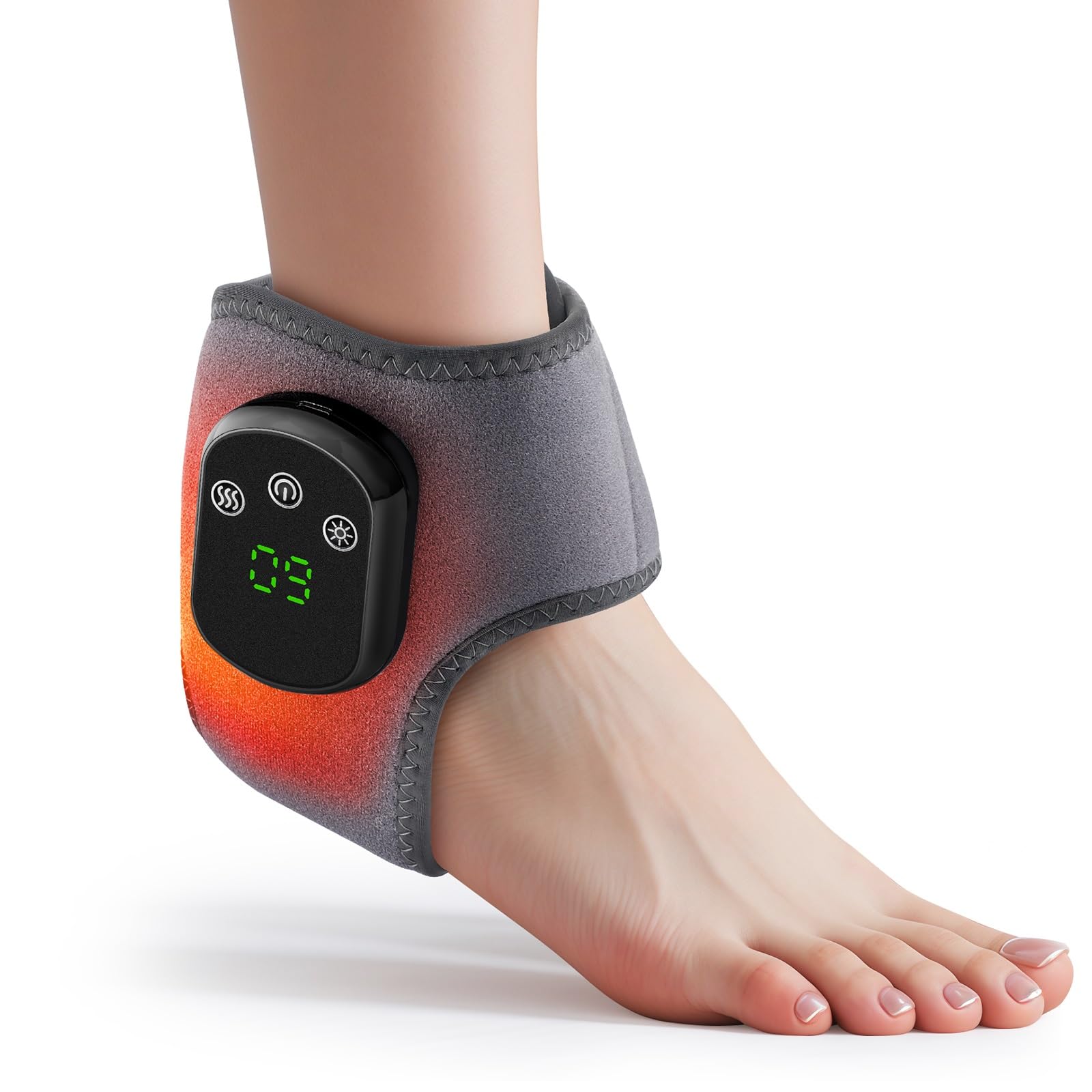 MOAJAZA cordless ankle heating pad provides portable warmth at home or on the go.