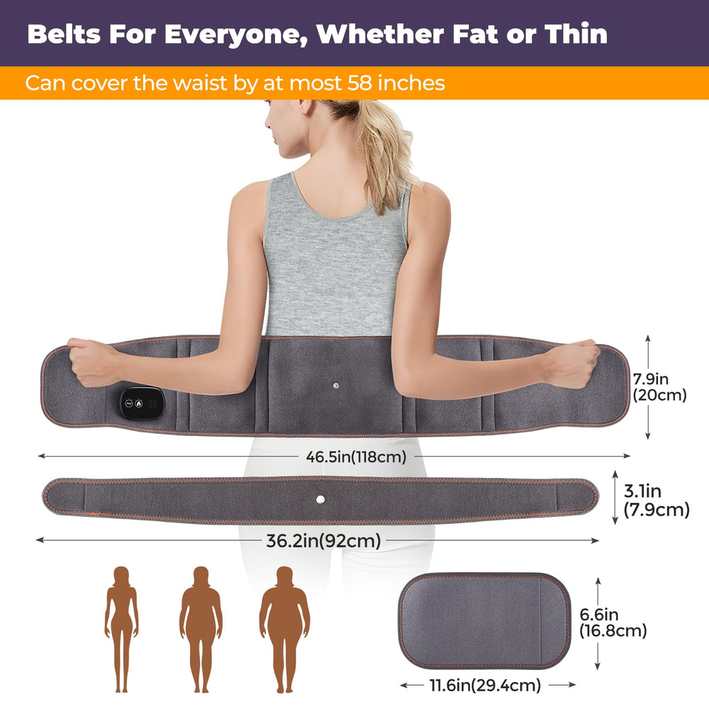 MOAJAZA extension belt image illustrating fit up to 58 inches for personalization.