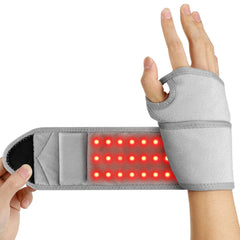 MOAJAZA grey cordless wrist heating pad, travel-ready design.