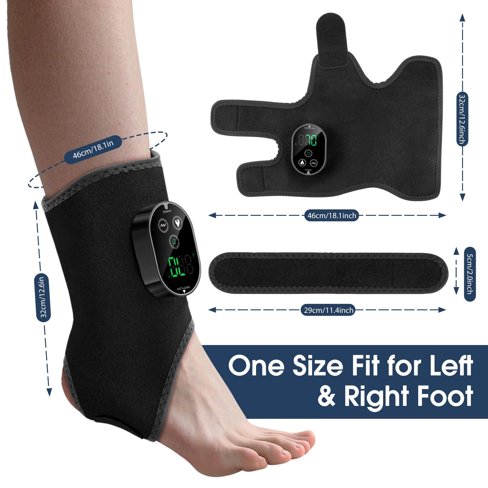 MOAJAZA Heated Ankle Wrap keeps feet warm during use.
