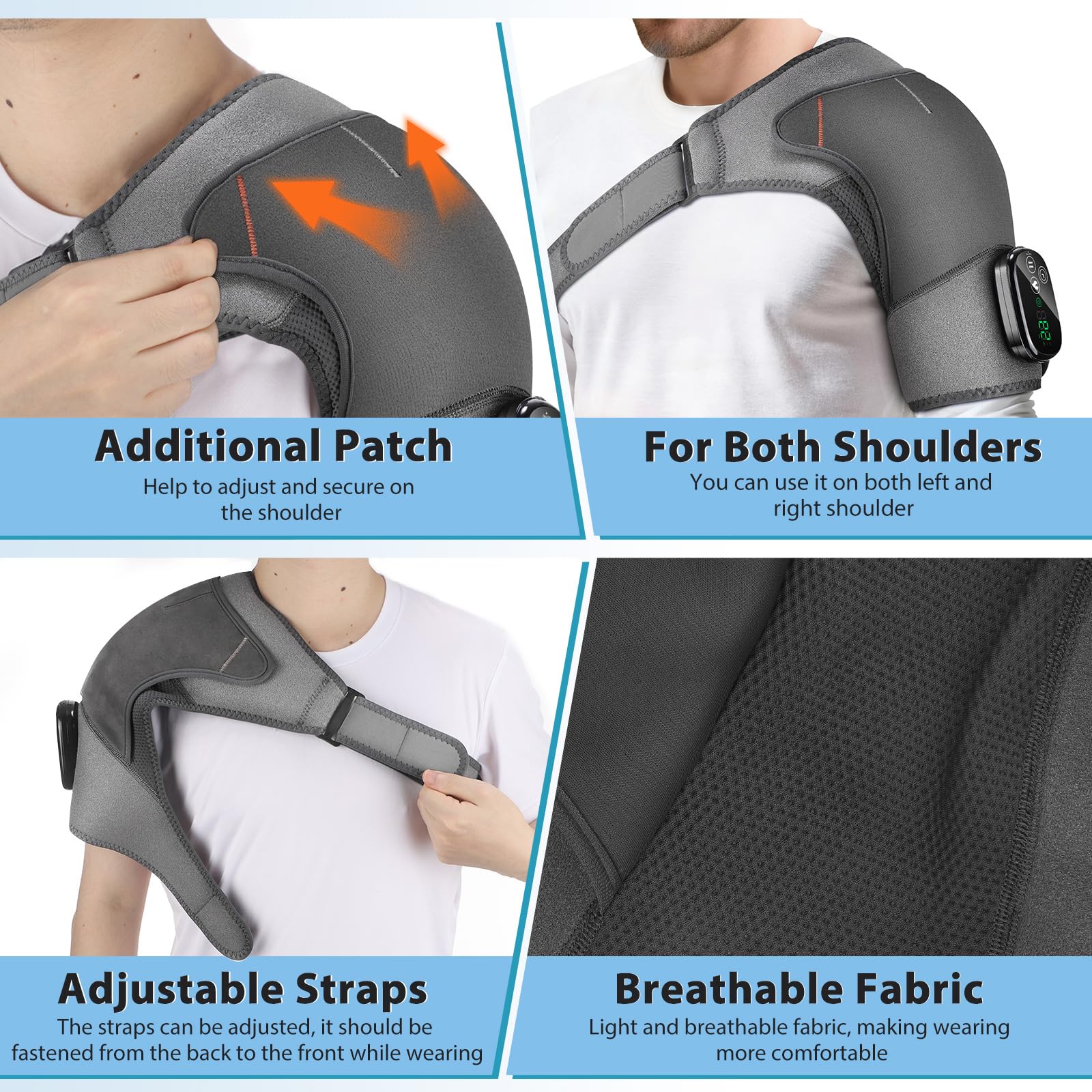 MOAJAZA pad fits left or right shoulder for versatile use