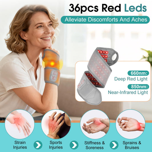 MOAJAZA heated wrist wrap delivers soothing warmth for joints.