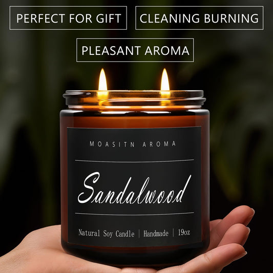 MOASITN 19oz double-wick candle providing even burn and strong scent diffusion