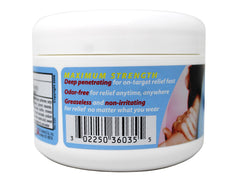 Mobisyl creme being applied to shoulder for minor ache relief.