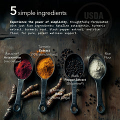 Mobisyn astaxanthin-turmeric capsules closeup highlighting easy daily intake.