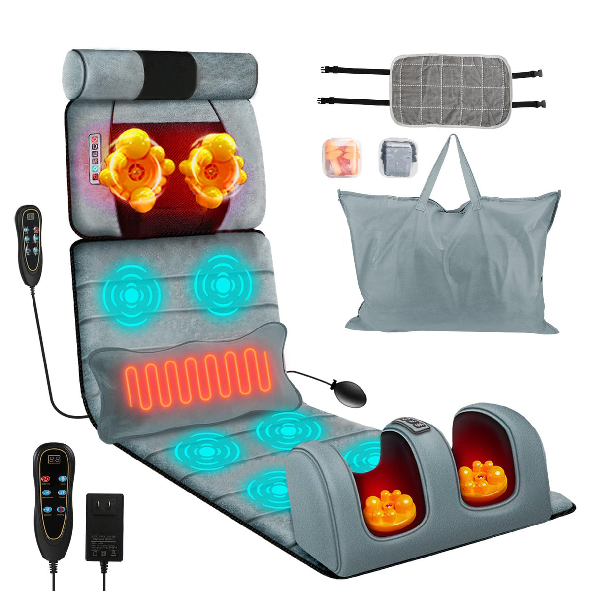Moclever full body massage mat with heat provides back relief and soothing comfort.